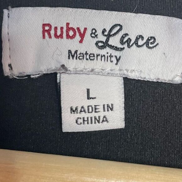 5 for $25🔥Ruby & Lace "Mamacita" Maternity Black Short Sleeve T-Shirt Large - Picture 3 of 6